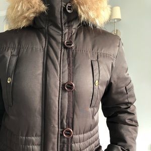 DKNY winter jacket with fur trim hood